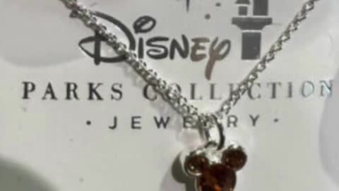 Disney Parks Faux Birthstone Mickey Mouse Silver Color Necklace #shorts