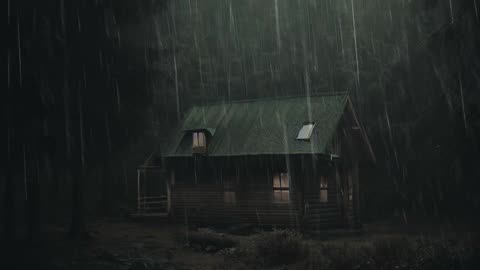 Relaxing Rain Sounds: Immerse Yourself in a Serene Journey with Rainfall in the Forest Cabin