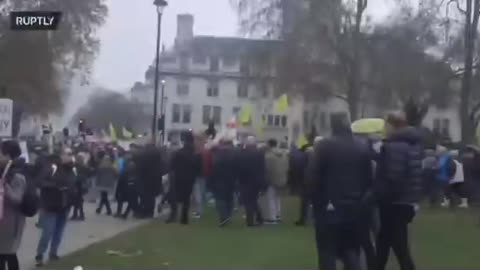 Mass Demonstration against COVID vaccine passports in London