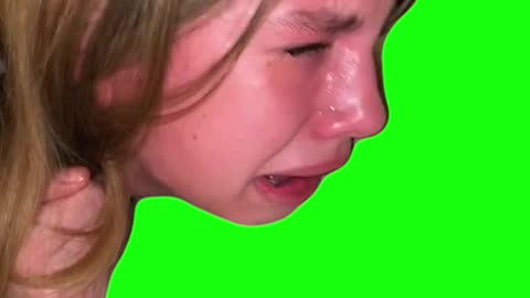 Girl Crying on the Floor About Her New Puppy | Green Screen