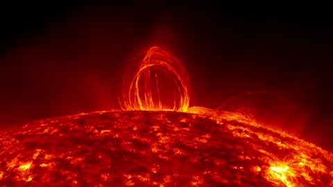 Nasa| fiery loopy rain on the sun