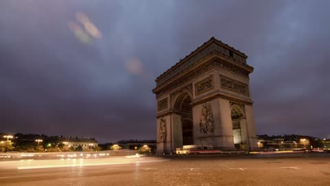 The Arc de Triomphe is as famous as the Eiffel Tower in Paris.