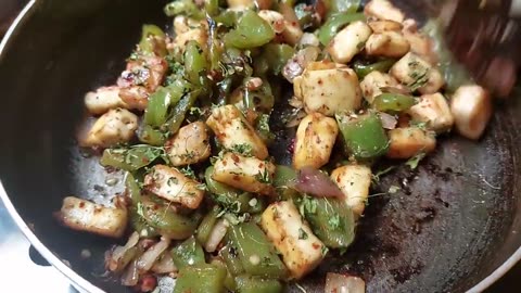 capsicum paneer curry recipe. paneer capsicum curry recipes.కాశ్మీరీ పనీర్ క్యాప్సికమ్ ఫ్రై.