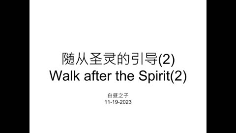 Walk after the Spirit pt 2 with Pastor Daniel Tsai in Mandarin 11192023