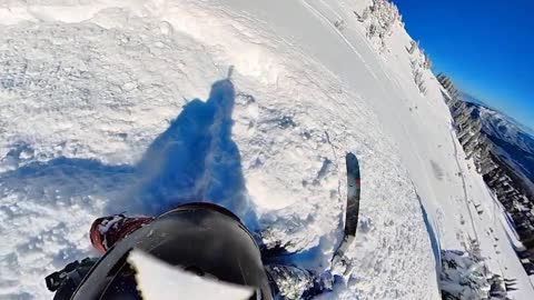 Backcountry Couloir Skiing- Bridger Bowl Montana (POV)