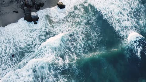 5th short-Aerial view of sea waves.