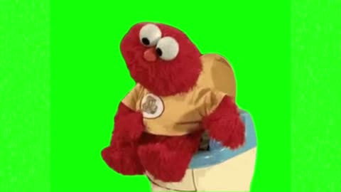 Elmo on the toilet meme green screen