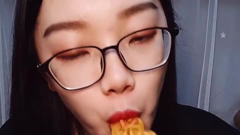 Cute Chinese girl asmr food show