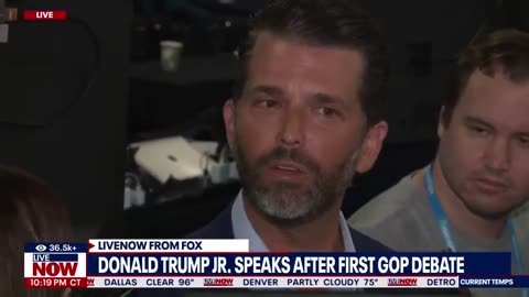 Donald Trump Jr. speaks after GOP debate, says he hasn't spoken with his dad