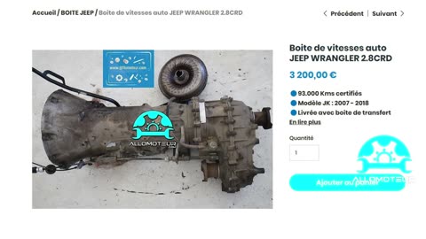 ALLOMOTEUR.COM - Boite de vitesses auto JEEP WRANGLER 2.8CRD