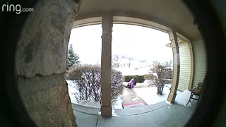 Doorbell Cam Catches Girl's Icy Slip and Fall