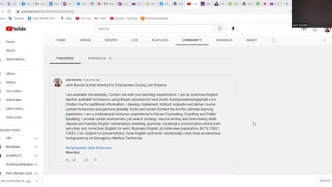 Jack Bosma Is Interviewing For Employment During Live Streams