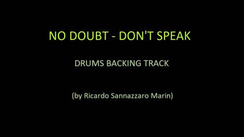 NO DOUBT - DON'T SPEAK - DRUMS BACKING TRACK