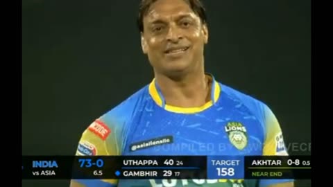 45 years old Shoaib akhtar bowling in legends league