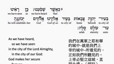 psalm 48 in hebrew _ salmo 48 en hebreo