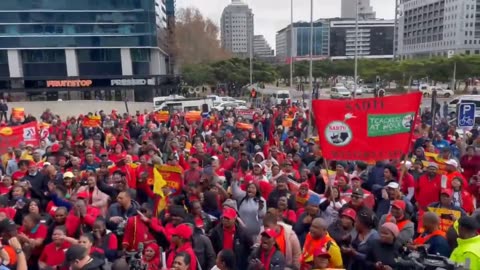 Strike and demonstration in Cape Town, South Africa, against fuel price increase