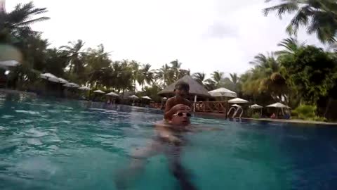 Hotel Pool Jumps Fun - Maldives Holidays