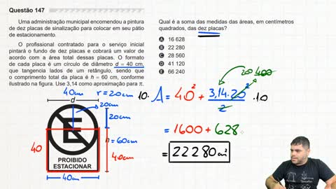 🔥 Questão sobre ÁREA DE FIGURAS PLANAS 147 ENEM 2019 Uma administração municipal encomendou