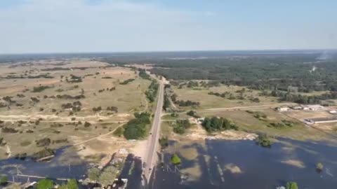 Panorama of the flood zone in the Kherson region as a result of the destruction