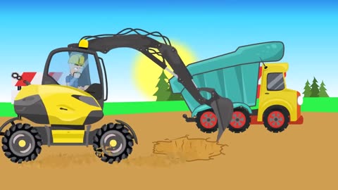 Farm work - Combine Harvester and Tractor They work hard _ Fairy tale about Farmers - Bazylland