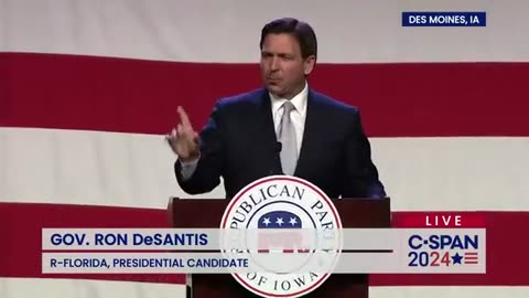 Ron DeSantis Speaks At 2024 GOP Lincoln Dinner In Iowa