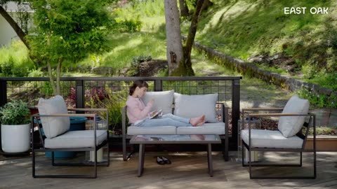 EAST OAK Patio Furniture Set 4-Piece Installation Video