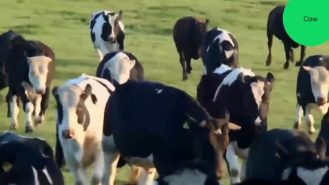 Cows grazing in the field I Cows moaning.