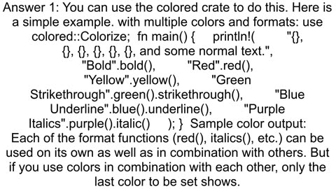 How do I print colored text to the terminal in Rust