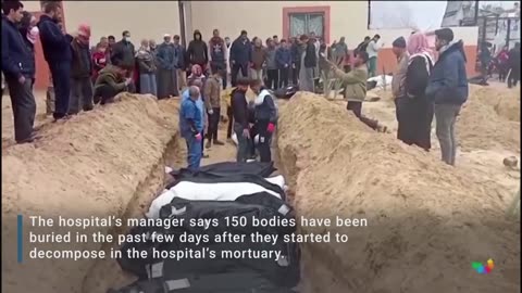 Palestinians dig mass grave inside Nasser hospital complex