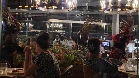 surprise dancers at restaurant at Planet Hollywood Cancun, Mexico