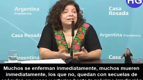 Carla Vizzotti ministra salud Argentina no reconoce efectos secundarios y muertes x vacunas