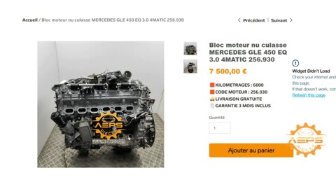 AEPSPIECES.COM - Bloc moteur nu culasse MERCEDES GLE 450 EQ 3.0 4MATIC 256.930