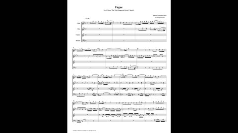 J.S. Bach - Well-Tempered Clavier: Part 1 - Fugue 13 (Woodwind Quartet)