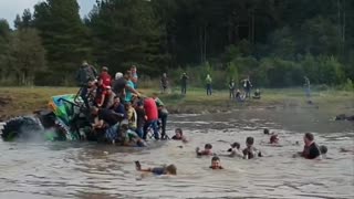 Monster Truck Gets Stuck in Water