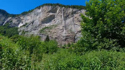 The beautiful Lauterbrunen Valley in Switzerland, a summer hiking trip