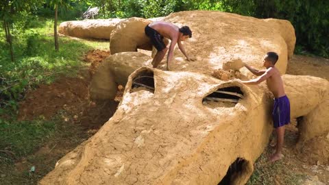 100 Days Build Swimming Pool Water Slide Crocodile Biggest Around The Secret Underground House