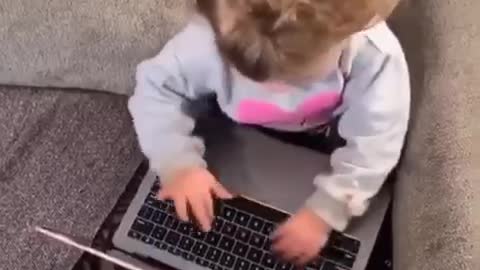 Baby with laptop