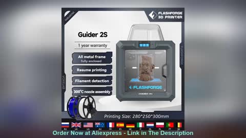 ☀️ Flashforge 3d Printer Guider 2S Large Printing Size 300℃ High Temperature Impressora 3d Filter