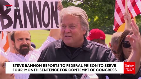 WATCH Steve Bannon Reacts To Supreme Court's Trump Immunity Decision Before Reporting To Prison