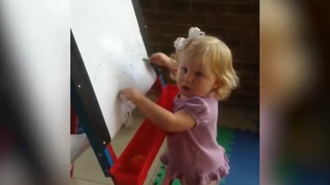 little girl drawing