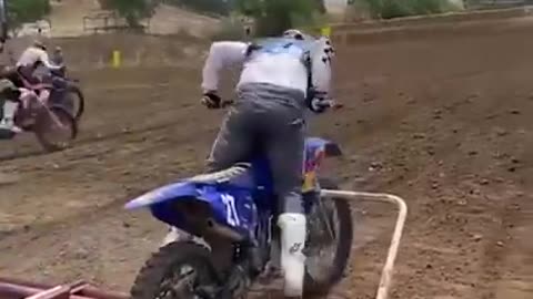 His Timing Was A Bit Off 😂 #motocross #fail #shorts