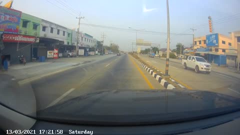 Flipping Tire Lands in Other Lane