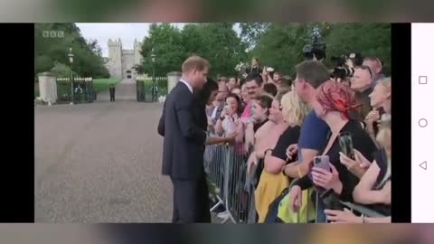 The Prince and Princess of Wales and The Duke and Duchess of Sussex greeting the crowds