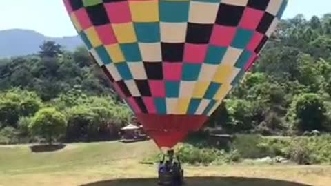 Colorful giant-shaped hot air balloon