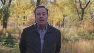 Jason Kenney makes an announcement about jobs in Alberta