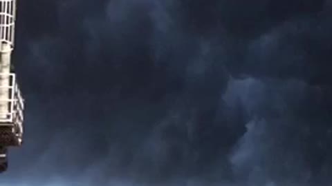 Dark Clouds Forming End of the World Sign Phenomenon video at Cargo Flight Area Facility Changi Airport