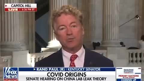 Sen. Rand Paul: "Tomorrow we will have the first gain of function hearing"