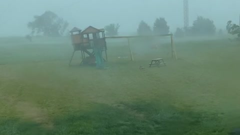 Massive Wind Storm Carries Away Kid's Club House