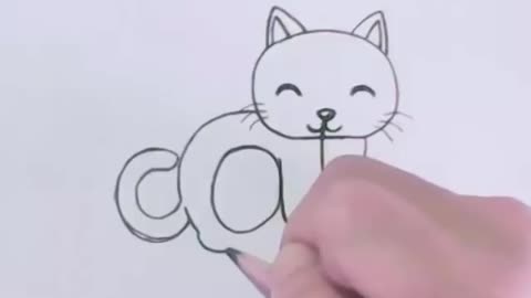 Very Easy How to turn Words Cat Into a Cartoon Cat Wordtoons learning step by step for kid