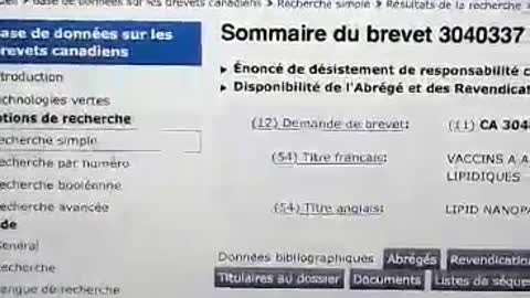 Le mystère du brevet 3040377 Canada